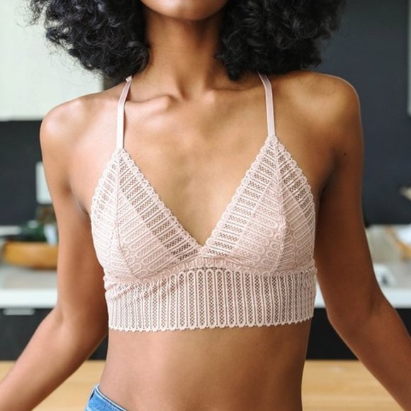 🆕 Ibiza - Blush Ribbed Lace Bralette - Picture 2 of 4